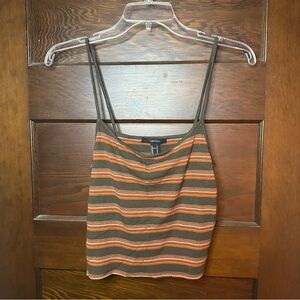 Forever 21 M Striped Brown and Orange Women's Top